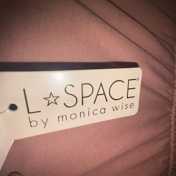 NWT Elegant L*Space By Monica Wise Pink Strapless Wide-Leg Jumpsuit Size Medium